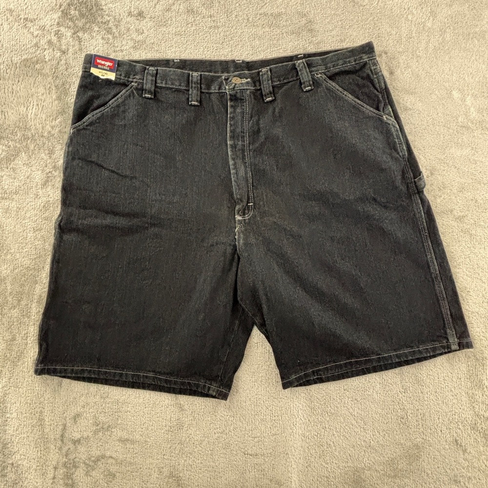 Wrangler Carpenter Denim Shorts Mens 44 Dark Wash Relaxed Fit Tech Pocket NWT